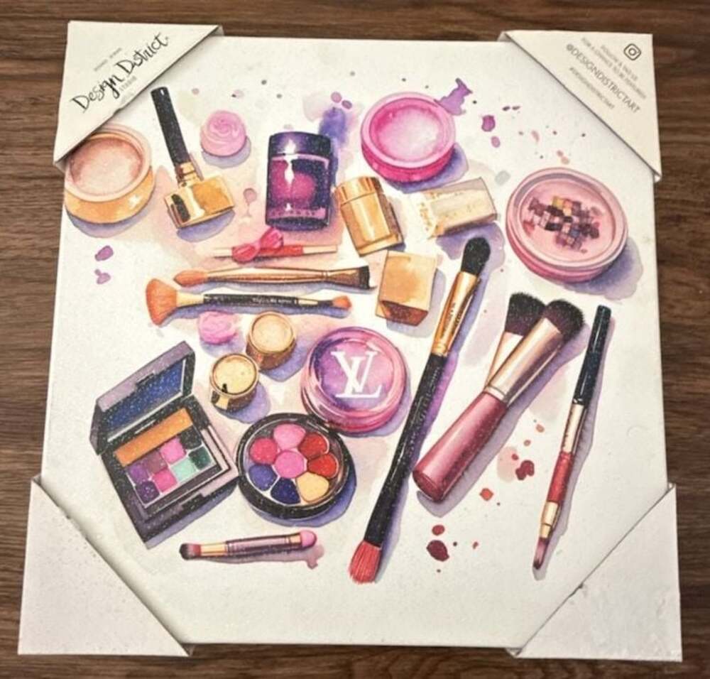 Design District Makeup and LV Watercolor Canvas Wall Art